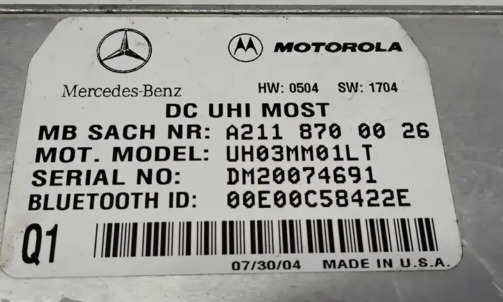 Mercedes-Benz C W203 (2000 - 2007) A2118700026 Bluetooth модуль — фото 4