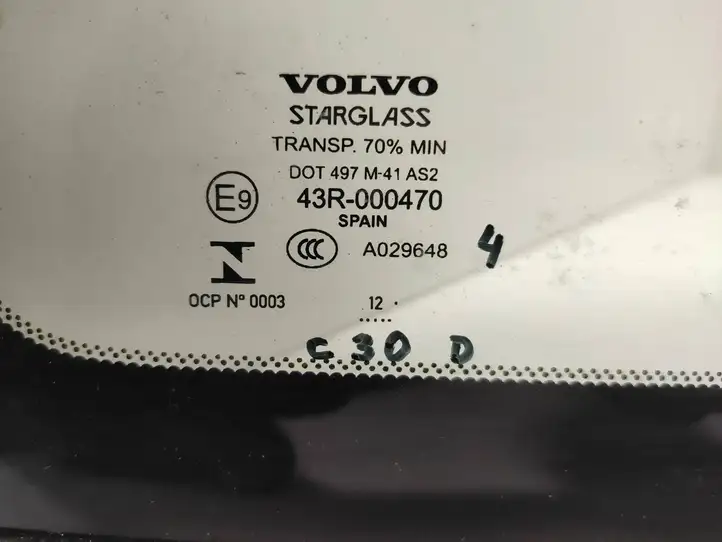 Volvo C30 (2010 - 2013) 31218529 Заднее боковое стекло — фото 4