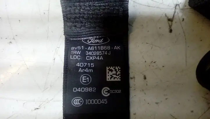 Ford Fiesta (2013 - 2017) 8V51A611B68AK Задний ремень безопасности — фото 5