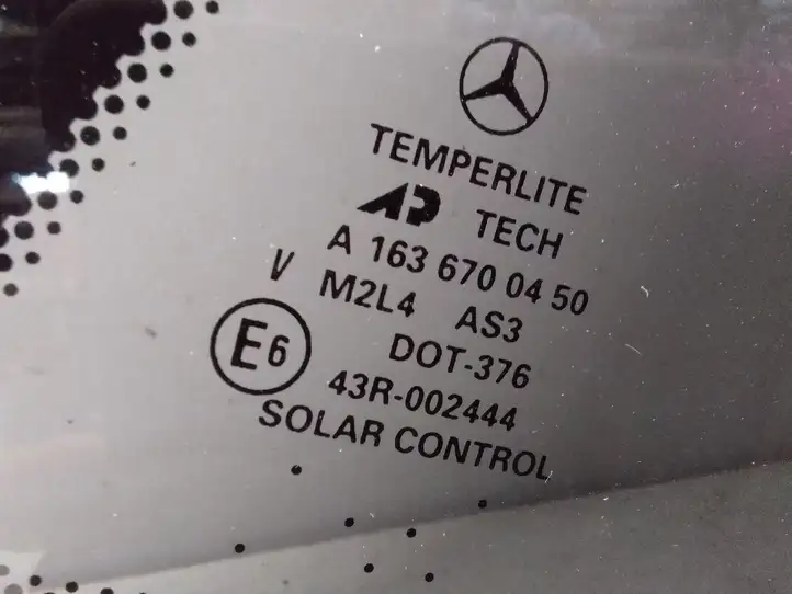 Mercedes-Benz ML W163 (1997 - 2005) Заднее боковое стекло — фото 3