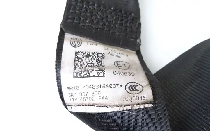 Volkswagen Tiguan (2007 - 2011) 5N0857806 Задний ремень безопасности — фото 2