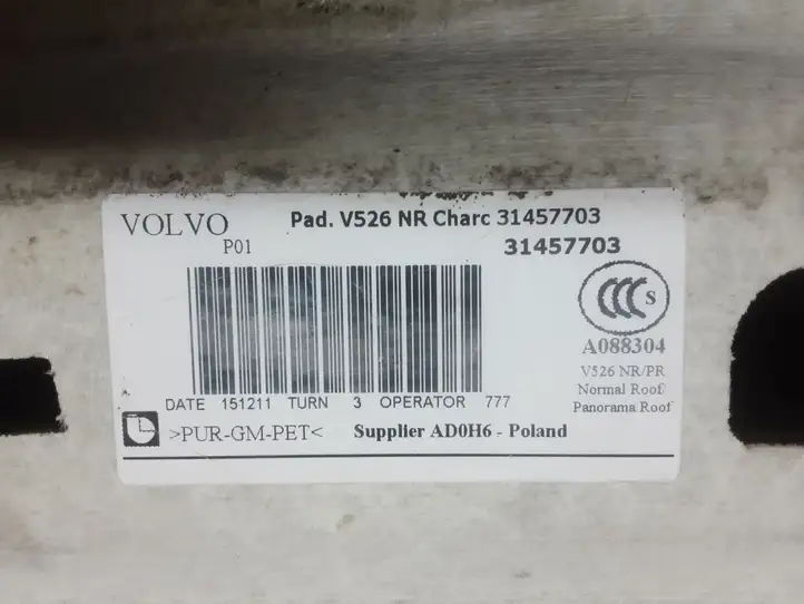 Volvo XC90 (2014 - 2019) 31457703 Потолочная обшивка — фото 8