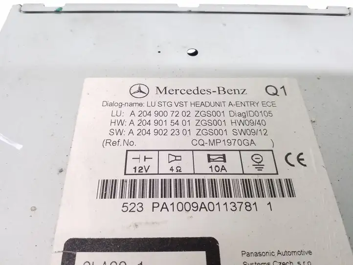 Mercedes-Benz C W204 (2007 - 2014) A2049007202 Магнитола / мультимедийная система — фото 3