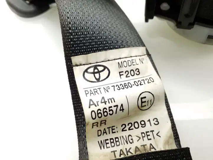 Toyota Auris E180 (2012 - 2018) 7336002720 Задний ремень безопасности — фото 3
