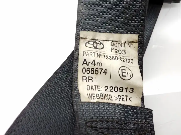 Toyota Auris E180 (2012 - 2018) 7336002720 Задний ремень безопасности — фото 3