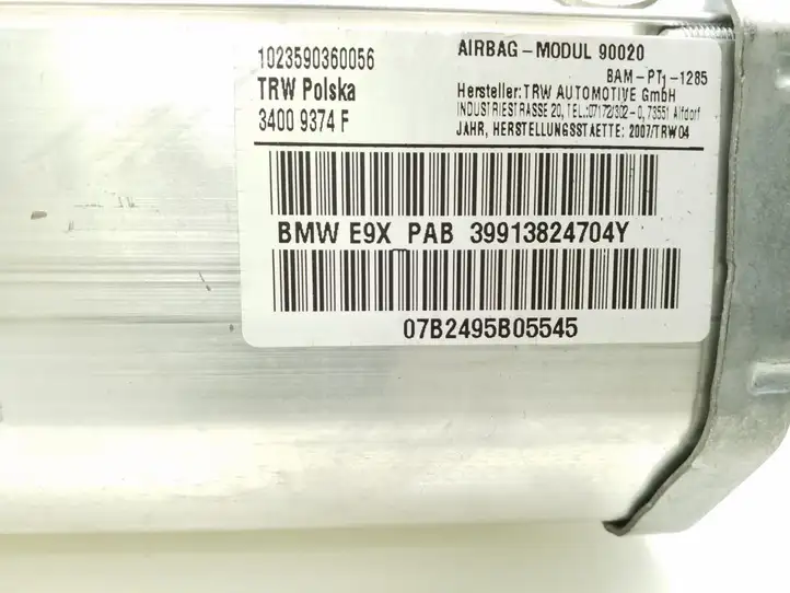 BMW 3 E90 E91 (2005 - 2012) 39913824704Y Подушка безопасности пассажира — фото 6