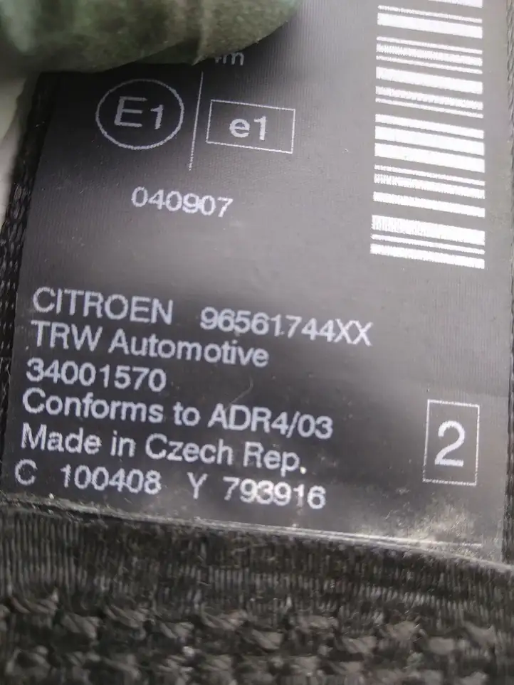 Citroen C5 (2004 - 2008) 96561744XX Задний ремень безопасности — фото 3