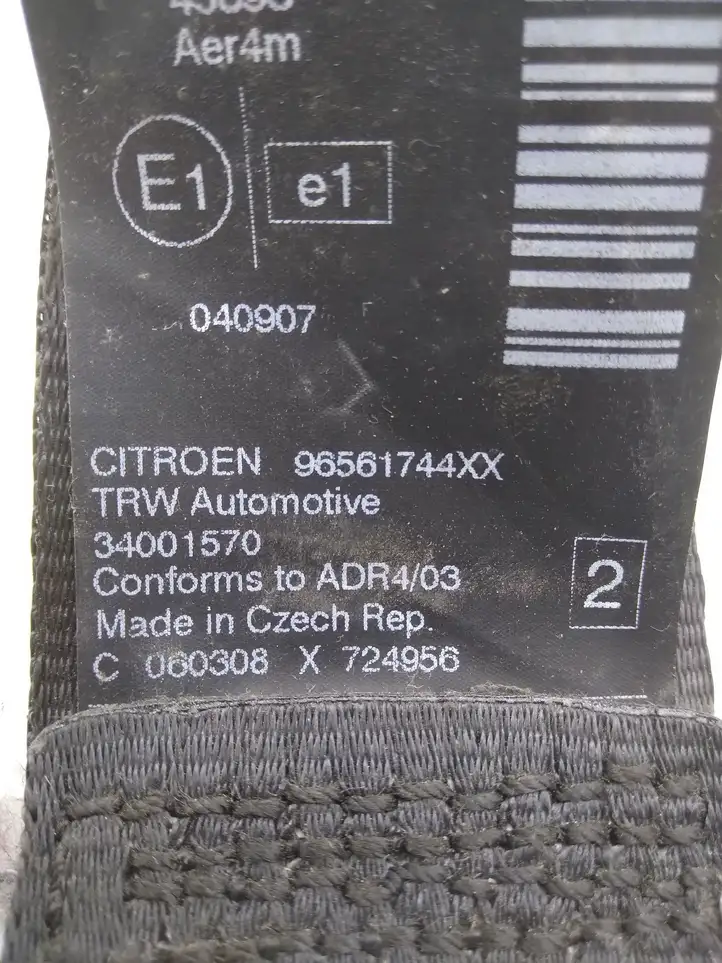 Citroen C5 (2004 - 2008) 96561744XX Задний ремень безопасности — фото 3
