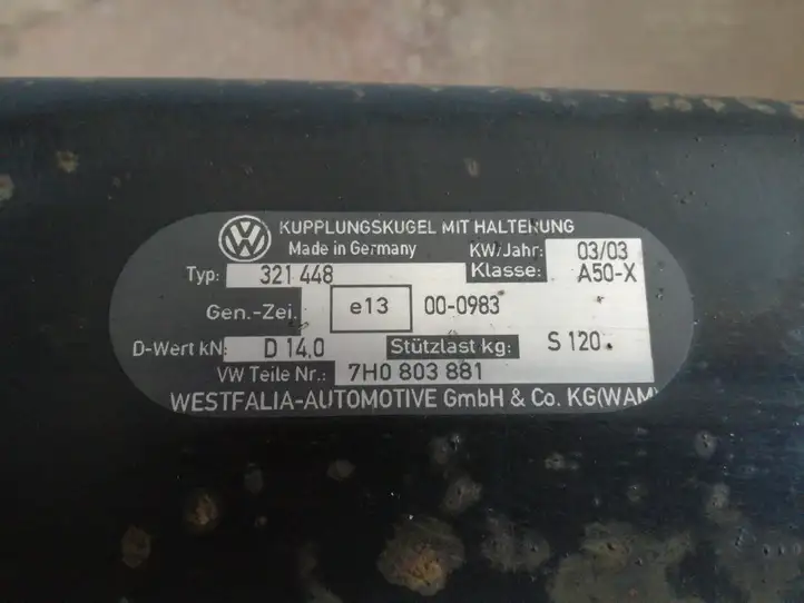 Volkswagen Transporter - Caravelle T5 (2009 - 2015) 7H0803881 Комплект буксировочного крюка — фото 5