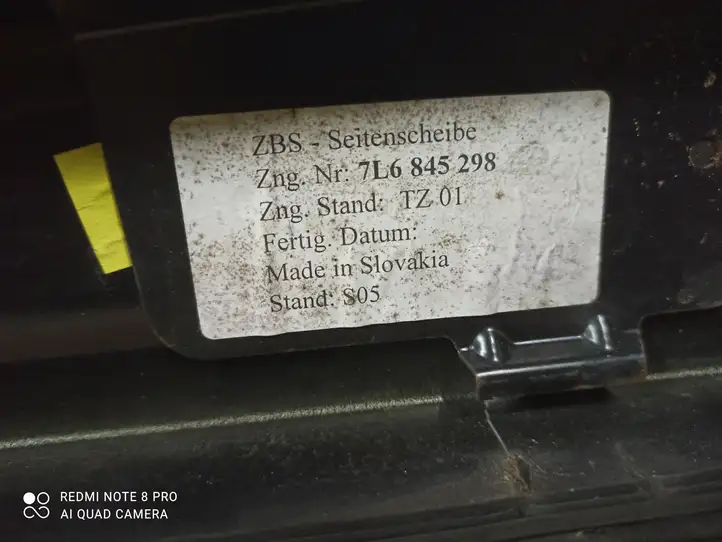 Volkswagen Touareg I (2002 - 2010) 7L6845298 Заднее боковое стекло — фото 4