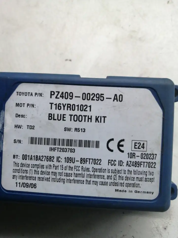 Toyota Corolla Verso AR10 (2004 - 2009) PZ40900295A0 Bluetooth модуль — фото 3