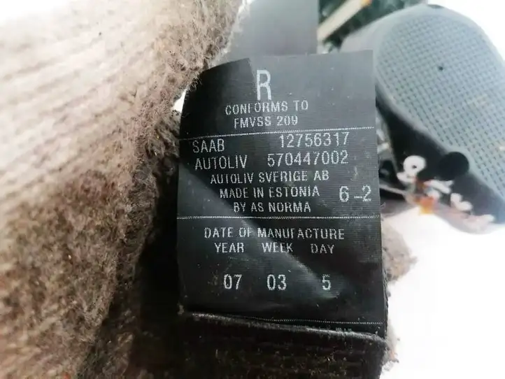 Saab 9-5 (2006 - 2010) 12756317 Задний ремень безопасности — фото 3