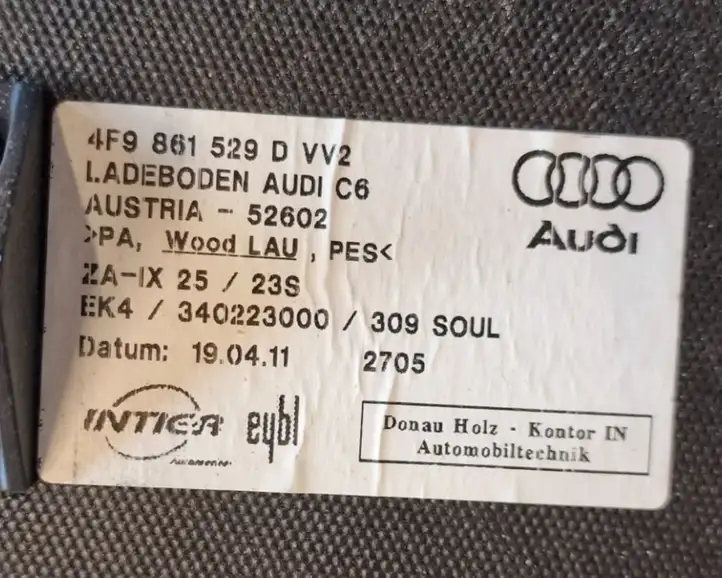 Audi A6 Allroad C6 (2008 - 2011) 4F9861529D Пол багажника — фото 6