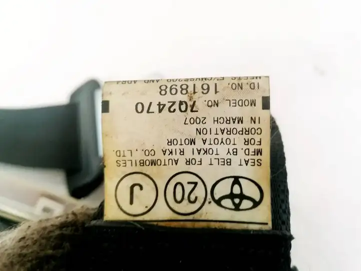 Toyota Yaris (2005 - 2009) 7Q2470 Задний ремень безопасности — фото 3