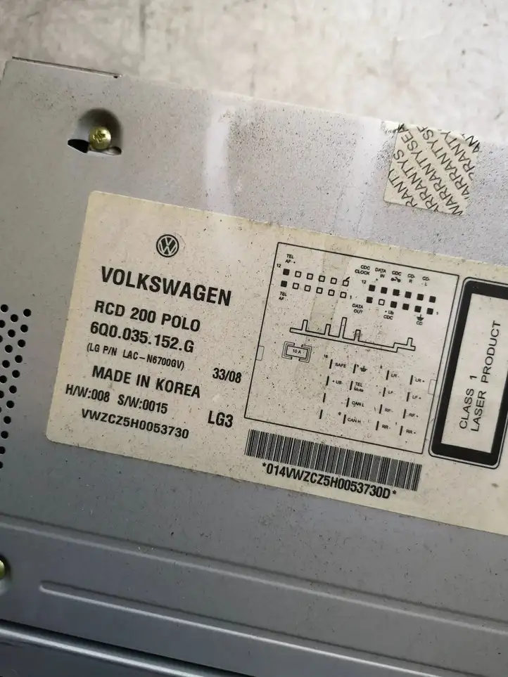 Volkswagen Polo (2005 - 2009) 6Q0035152G Магнитола / мультимедийная система — фото 6