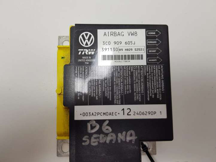 3C0909605J Volkswagen PASSAT B6 Oro pagalvių valdymo blokas