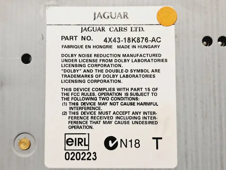 Jaguar X-Type (2001 - 2008) 4X4318K876AC Магнитола / мультимедийная система — фото 6