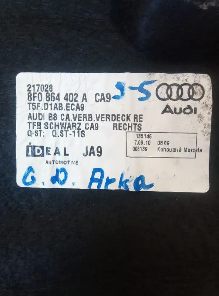 Audi S5 8T (2007 - 2011) Прочая отделка багажника — фото 2