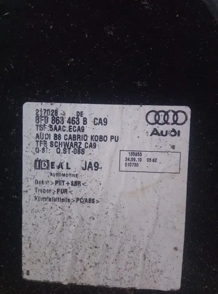 Audi S5 8T (2007 - 2011) Пол багажника — фото 2
