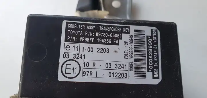 Toyota Avensis T270 (2009 - 2012) Блок иммобилайзера — фото 6