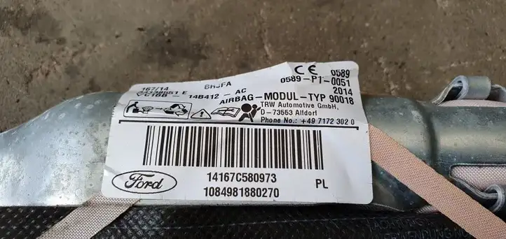 Ford Fiesta (2013 - 2017) Боковая подушка безопасности шторка — фото 2