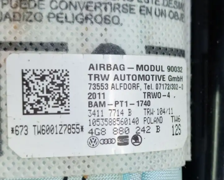 Audi A6 C7 (2011 - 2014) 4G8880242B Подушка безопасности сиденья — фото 6