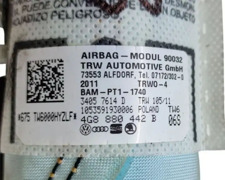 Audi A6 C7 (2011 - 2014) 4G8880442B Подушка безопасности сиденья — фото 6