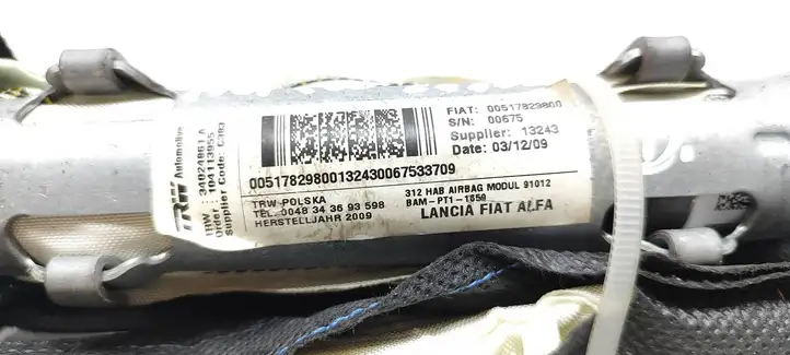 Fiat 500 (2008 - 2015) 00517829800 Боковая подушка безопасности шторка — фото 3