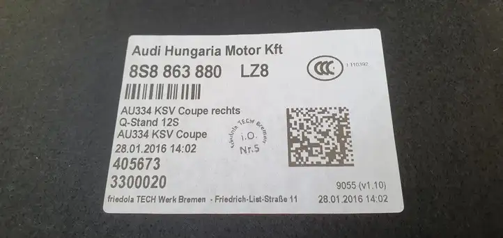 Audi TT TTS RS Mk3 8S (2014 - 2018) Боковая обшивка багажника — фото 2