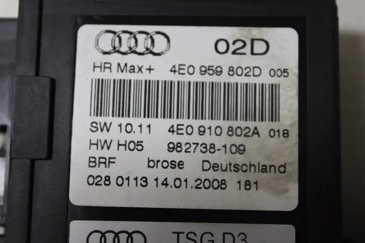 Audi A8 S8 D3 4E (2007 - 2010) 4E0959802D Стеклоподъемник задней двери — фото 4