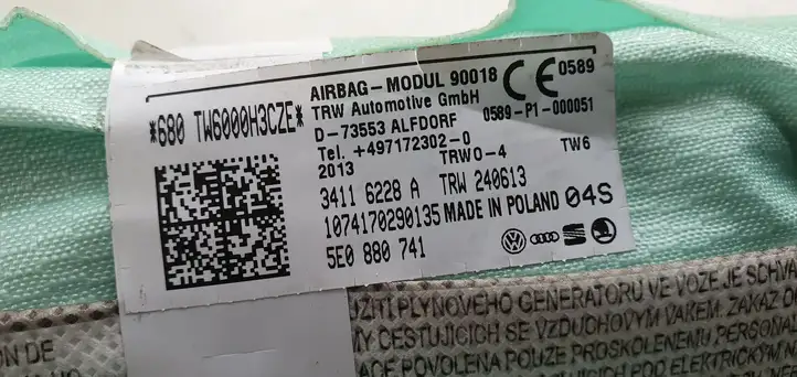 Skoda Octavia Mk3 (5E) (2013 - 2019) Боковая подушка безопасности шторка — фото 2