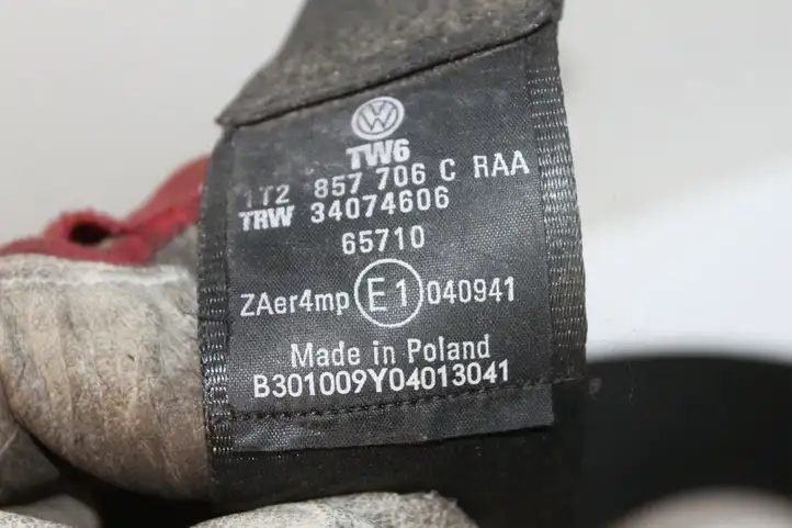 Volkswagen Touran I (2003 - 2010) 1T2857706C Передний ремень безопасности — фото 3
