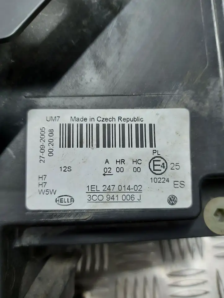 Volkswagen PASSAT B6 (2005 - 2010) 3CO941006J Передняя фара — фото 3
