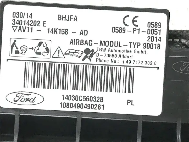 Ford B-MAX (2012 - 2018) AV1114K158AD Боковая подушка безопасности шторка — фото 2