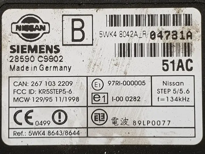 Nissan Almera N16 (2000 - 2010) 28590C9902 Замок зажигания — фото 5