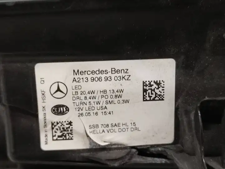 Mercedes-Benz E W213 (2016 - ) A2139069303kz Передняя фара — фото 8