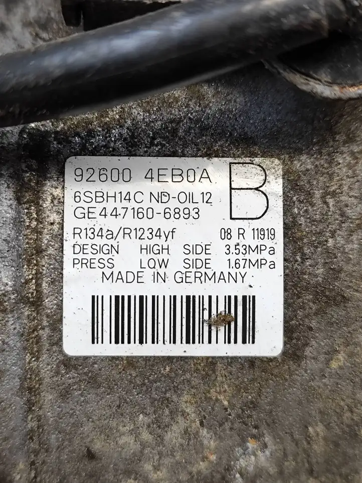 Nissan Qashqai (2013 - 2017) 926004EB0A Компрессор (насос) кондиционера воздуха — фото 3