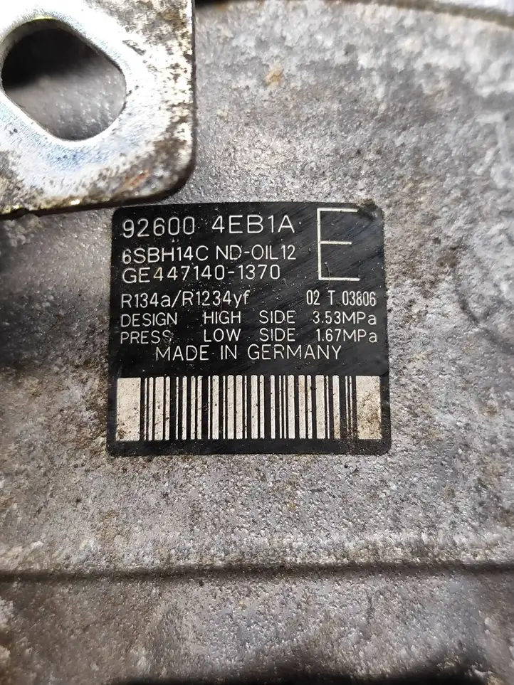 Nissan Qashqai (2013 - 2017) 926004EB1A Компрессор (насос) кондиционера воздуха — фото 8