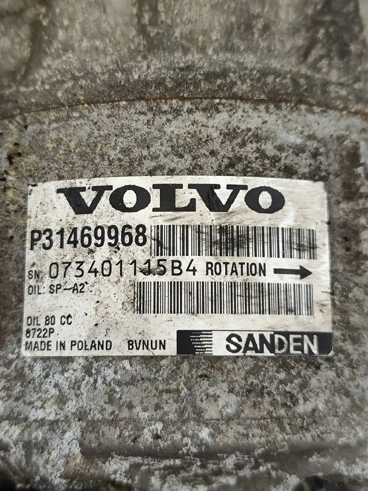 Volvo V60 (2013 - 2018) 31469968 Компрессор (насос) кондиционера воздуха — фото 6