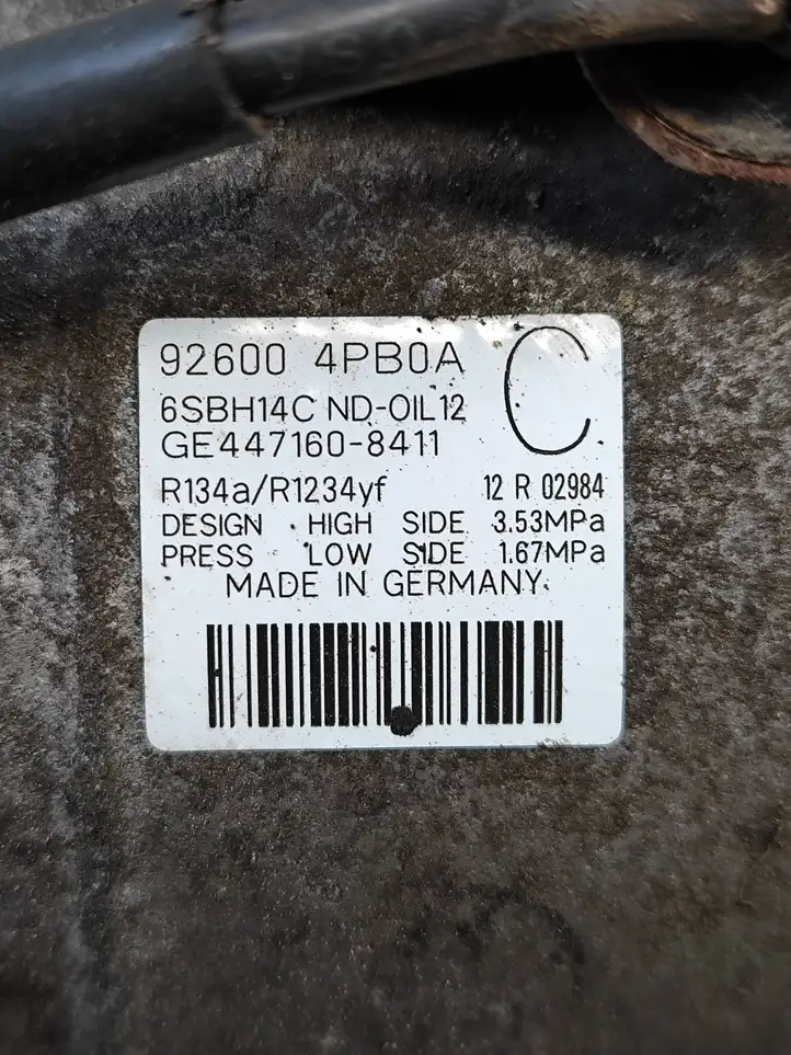 Nissan Qashqai (2013 - 2017) 926004PB0A Компрессор (насос) кондиционера воздуха — фото 6