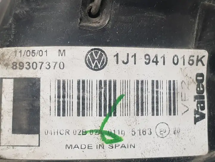 Volkswagen Golf IV (1998 - 2005) 1J1941015K Передняя фара — фото 2