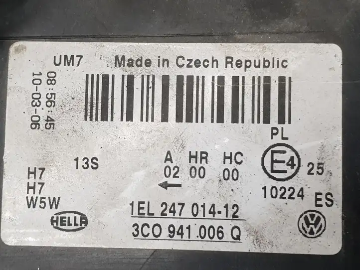 Volkswagen PASSAT B6 (2005 - 2010) 3C0941006Q Передняя фара — фото 4