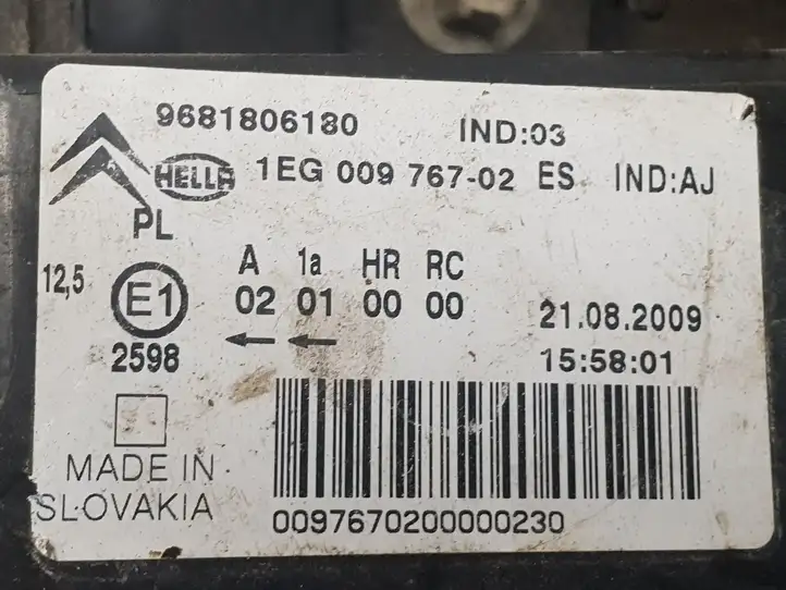 Citroen C3 (2002 - 2009) 9681806280 Передняя фара — фото 2