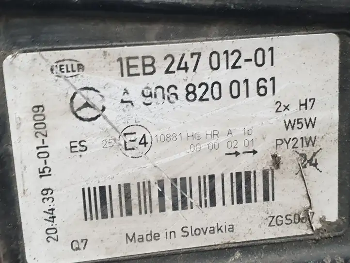 Mercedes-Benz Sprinter W906 (2006 - 2018) A9068200161 Передняя фара — фото 2