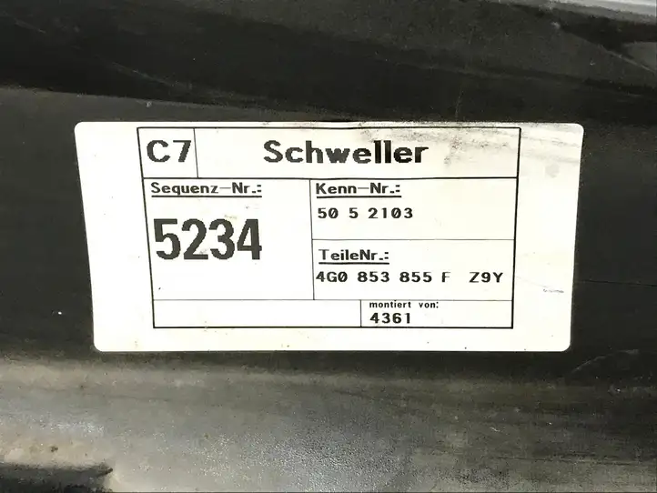 Audi A6 C7 (2011 - 2014) 4G0853855F Порог кузова — фото 7