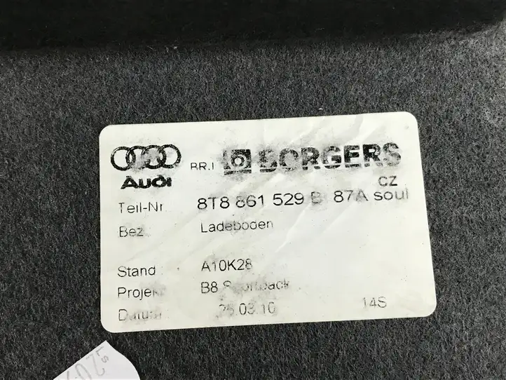Audi A5 8T 8F (2007 - 2011) 8T8861529B Коврик багажника — фото 3