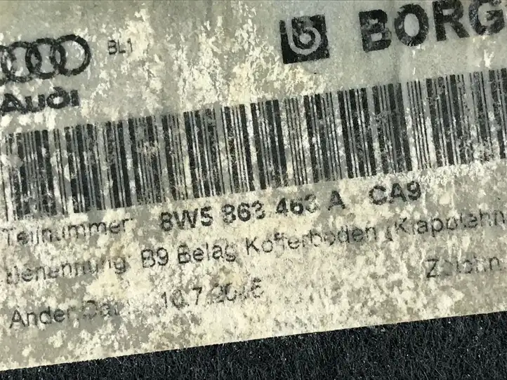 Audi A4 S4 B9 (2015 - 2019) 8W5863463A Коврик багажника — фото 3
