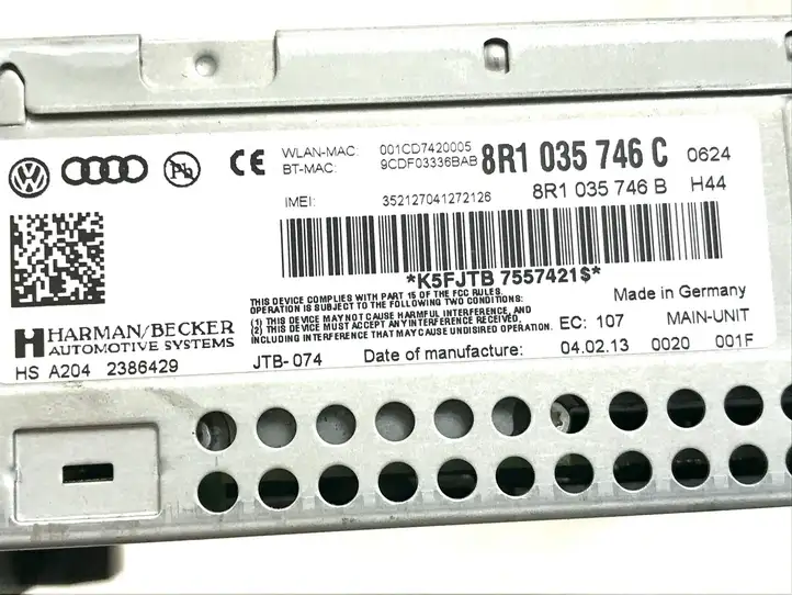 Audi A4 S4 B8 8K (2011 - 2015) 8R1035746C Магнитола / мультимедийная система — фото 3