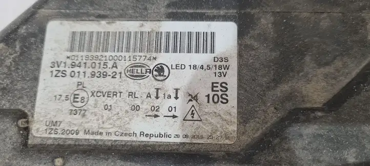 Skoda Superb B8 (3V) (2015 - 2023) 3V1941015A Передняя фара — фото 8