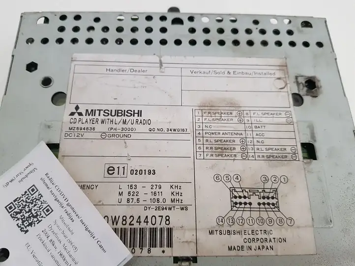 Mitsubishi Space Star (1998 - 2005) ME1670W8244078 Магнитола / мультимедийная система — фото 3